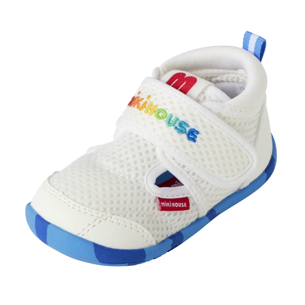 Double Russell Mesh First Walker Shoes - Neon Marble