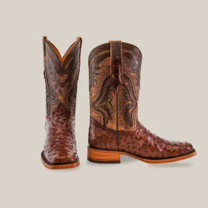 Exotic Ostrich - Brown - Rodeo Toe