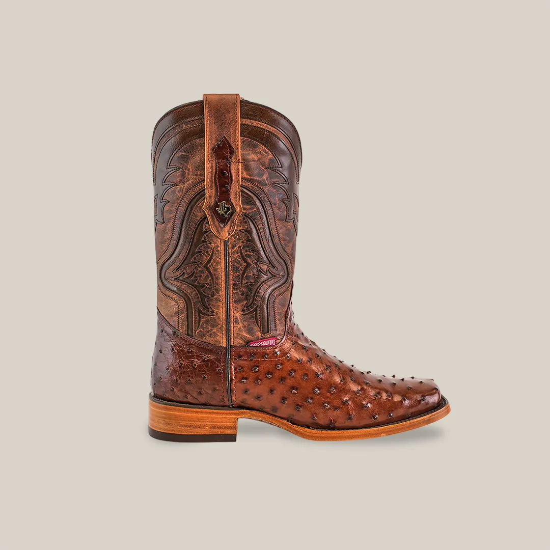 Exotic Ostrich - Brown - Rodeo Toe