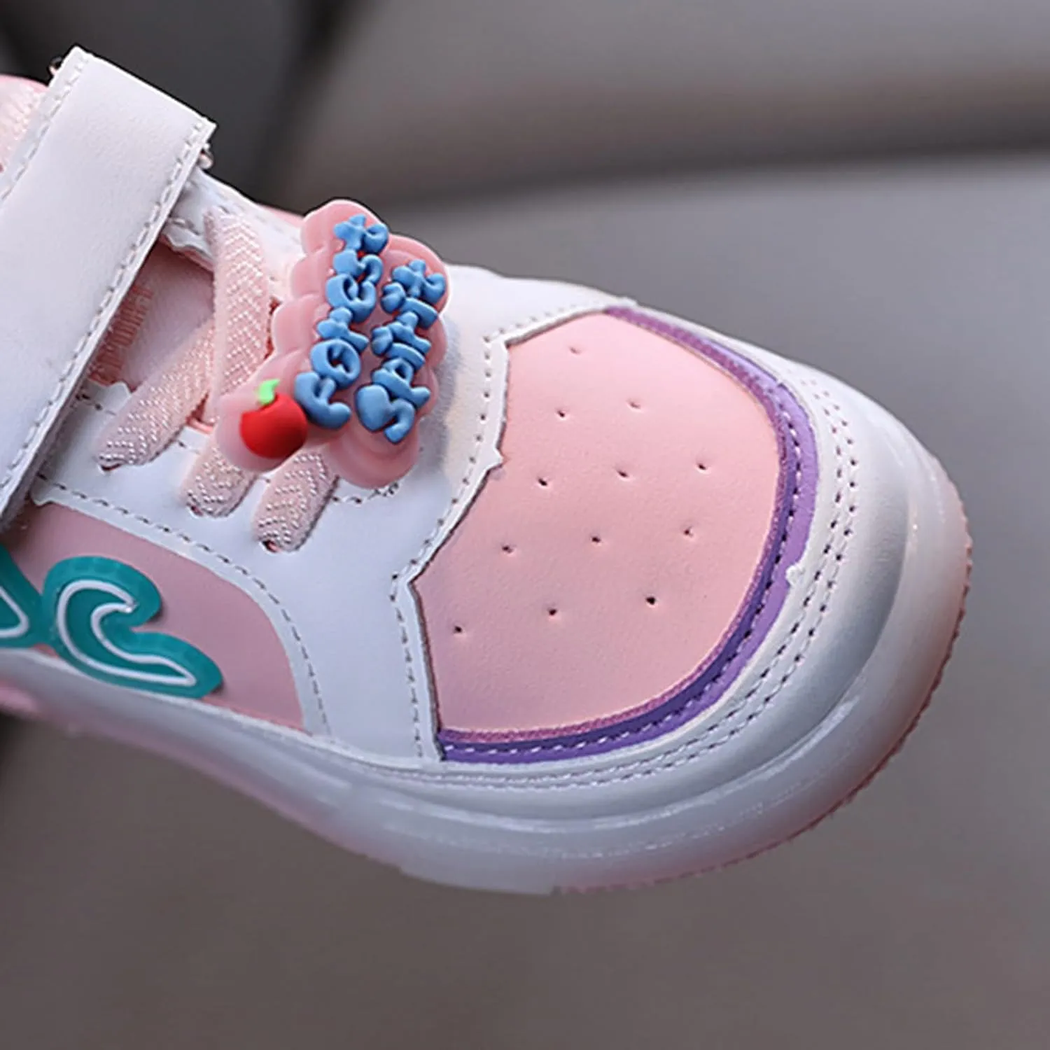 Flat Strap Light up Sneakers for Toddler Baby Infant Ankle Sole Non Slip First Walking Sport Shoes Lightweight Casual