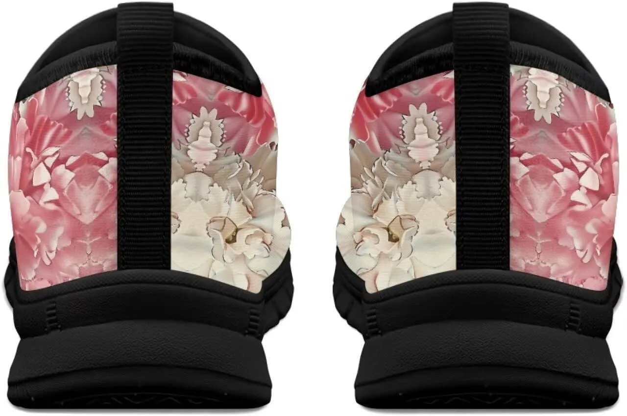 Floral Print Sneakers for Women Casual Low-Top Soft Anti-Skid Sneakers Slip On Lightweight Holiday Travel Shoes for Teen Girls US 5.5-11.5