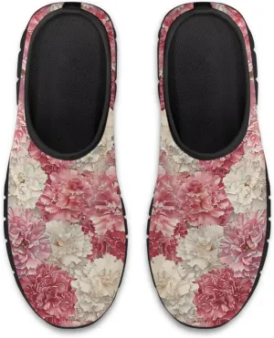 Floral Print Sneakers for Women Casual Low-Top Soft Anti-Skid Sneakers Slip On Lightweight Holiday Travel Shoes for Teen Girls US 5.5-11.5