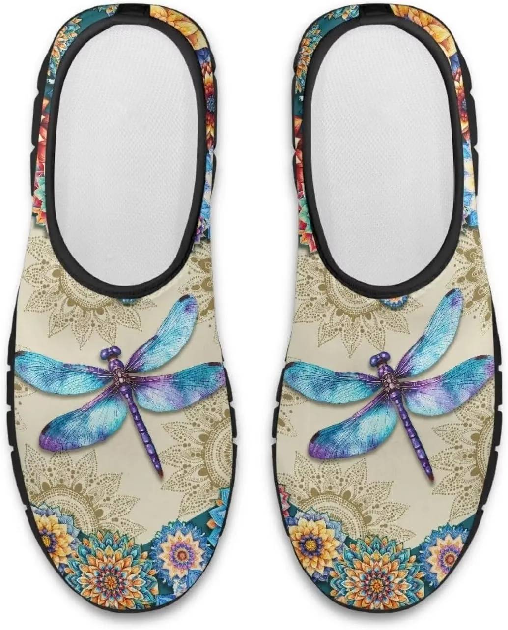 Floral Print Sneakers for Women Casual Low-Top Soft Anti-Skid Sneakers Slip On Lightweight Holiday Travel Shoes for Teen Girls US 5.5-11.5