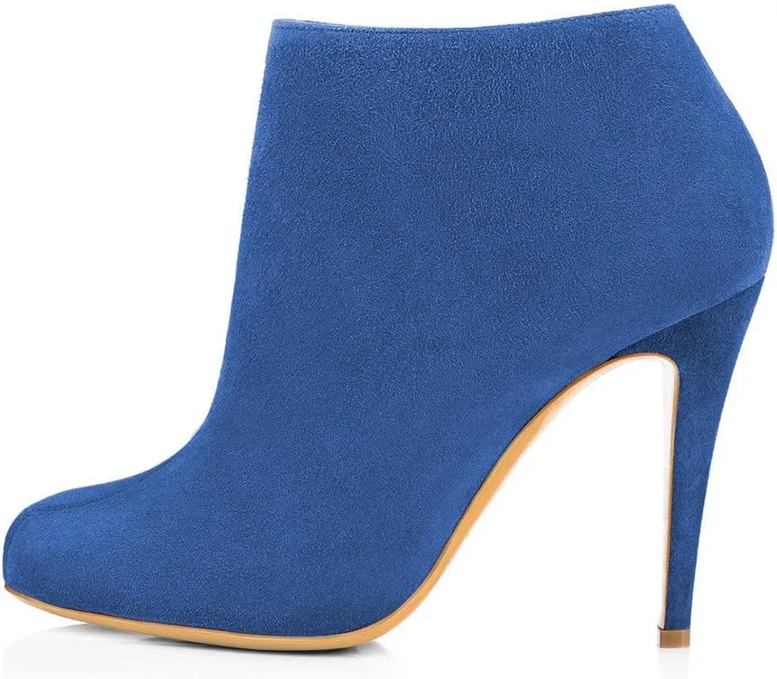 FSJ Women Fashion Almond Toe Boots Stiletto High Heels Ankle Booties Comfy Shoes Side Zipper US Size 4-15 US