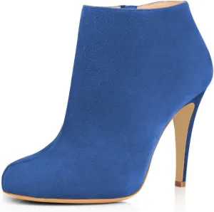 FSJ Women Fashion Almond Toe Boots Stiletto High Heels Ankle Booties Comfy Shoes Side Zipper US Size 4-15 US