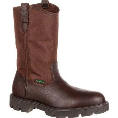 Georgia Boot Men's 11" Waterproof Homeland Brown Wellington Round Toe Work Boot