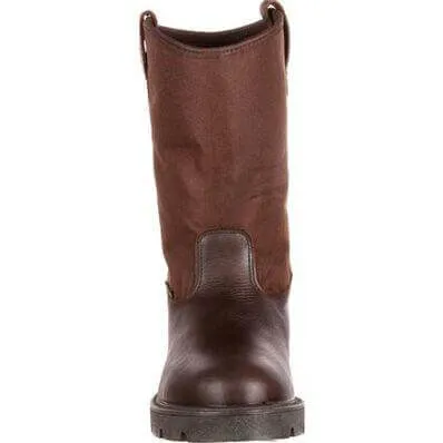 Georgia Boot Men's 11" Waterproof Homeland Brown Wellington Round Toe Work Boot