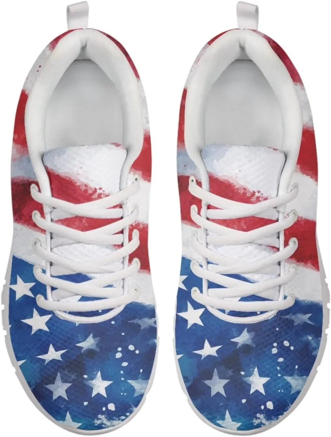 GIFTPUZZ Women Men Shoes for Independence Day Patriotic Sneakers with Mesh Fabric Lightweight and Confortable Size 39-48