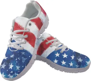 GIFTPUZZ Women Men Shoes for Independence Day Patriotic Sneakers with Mesh Fabric Lightweight and Confortable Size 39-48