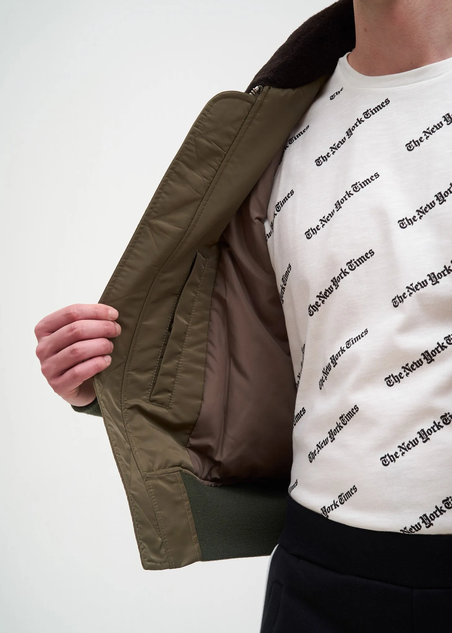 Green Expressionist Nylon Jacket