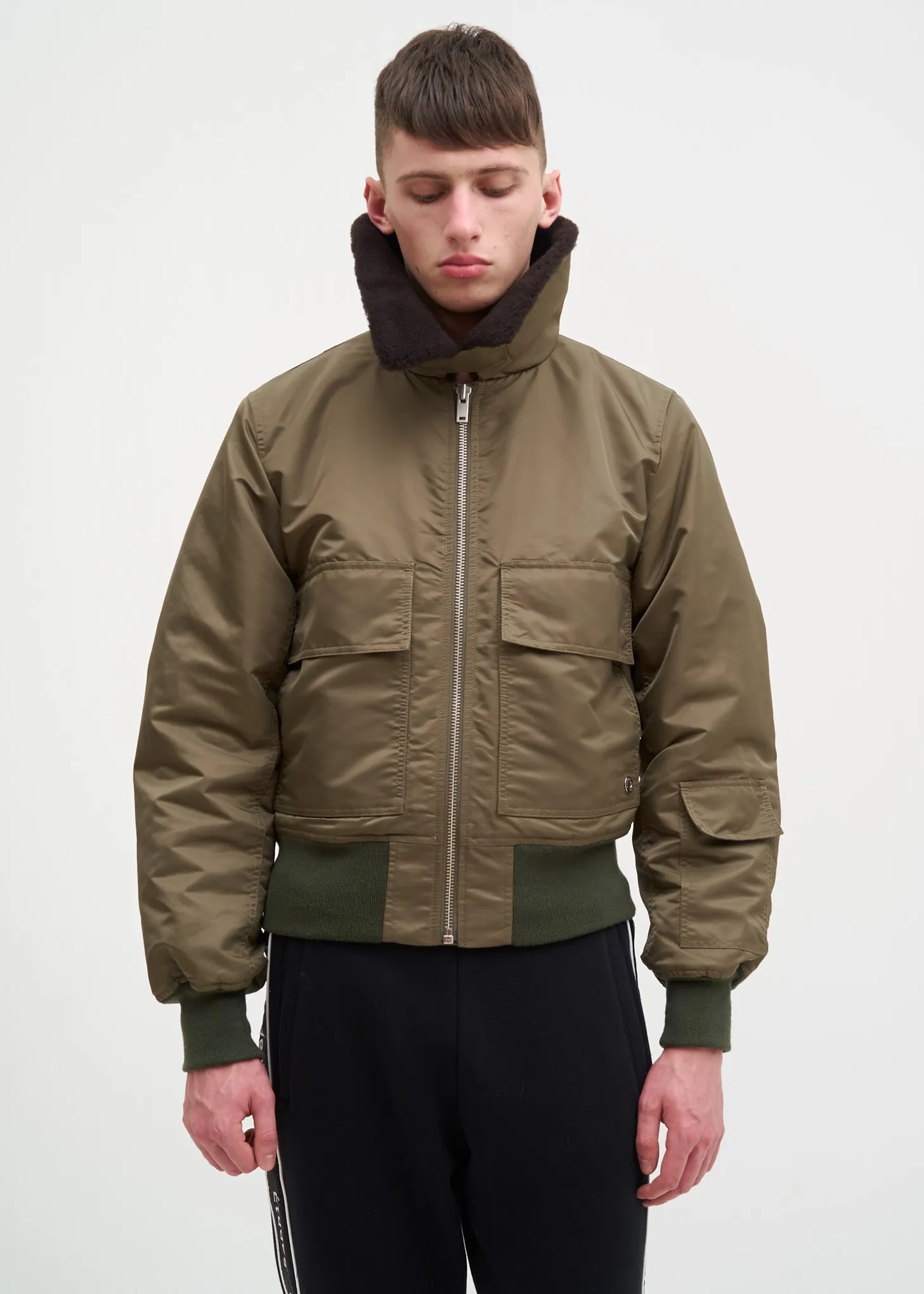 Green Expressionist Nylon Jacket