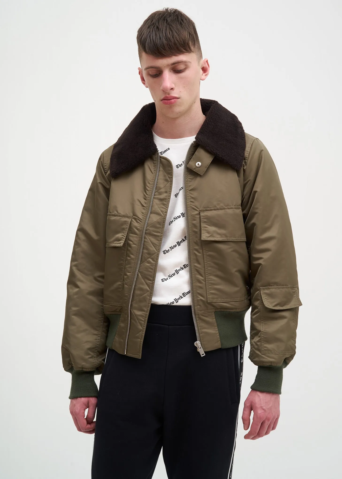 Green Expressionist Nylon Jacket