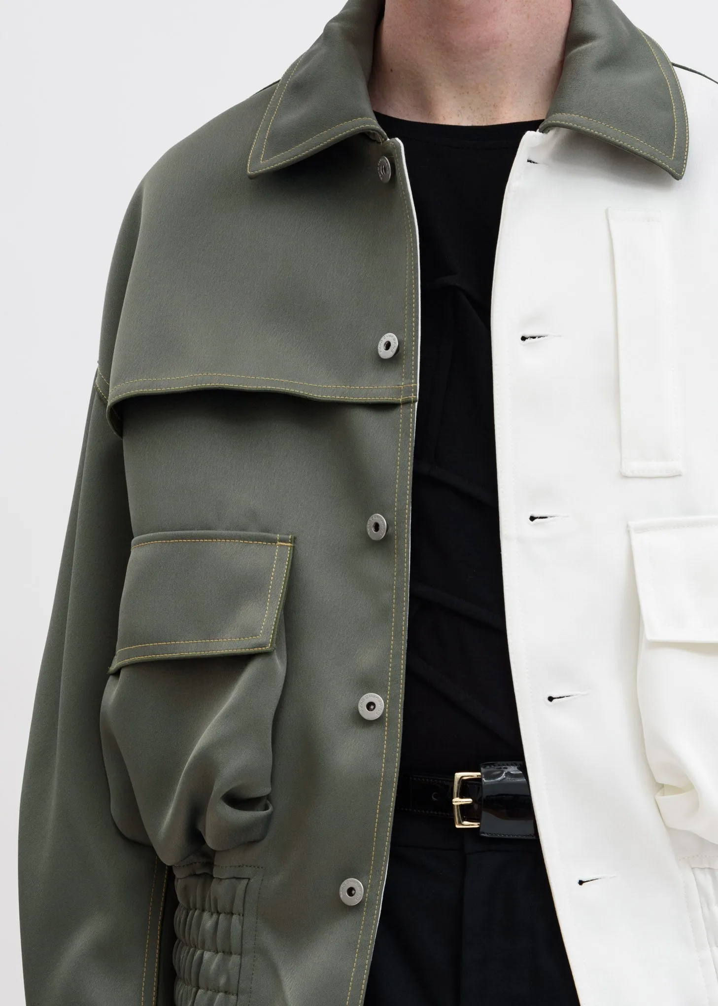 Green White “Half” Casual Jacket