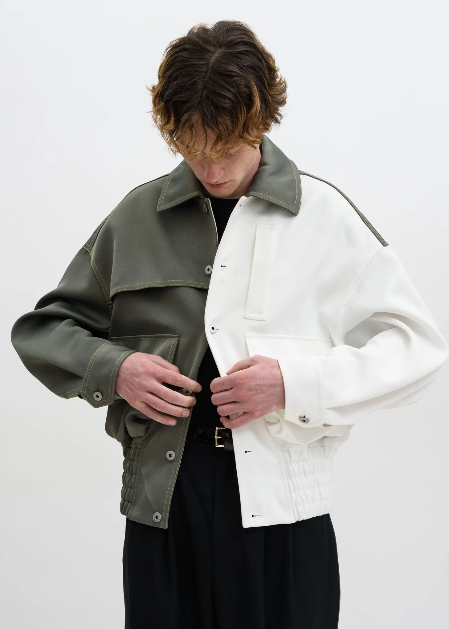 Green White “Half” Casual Jacket