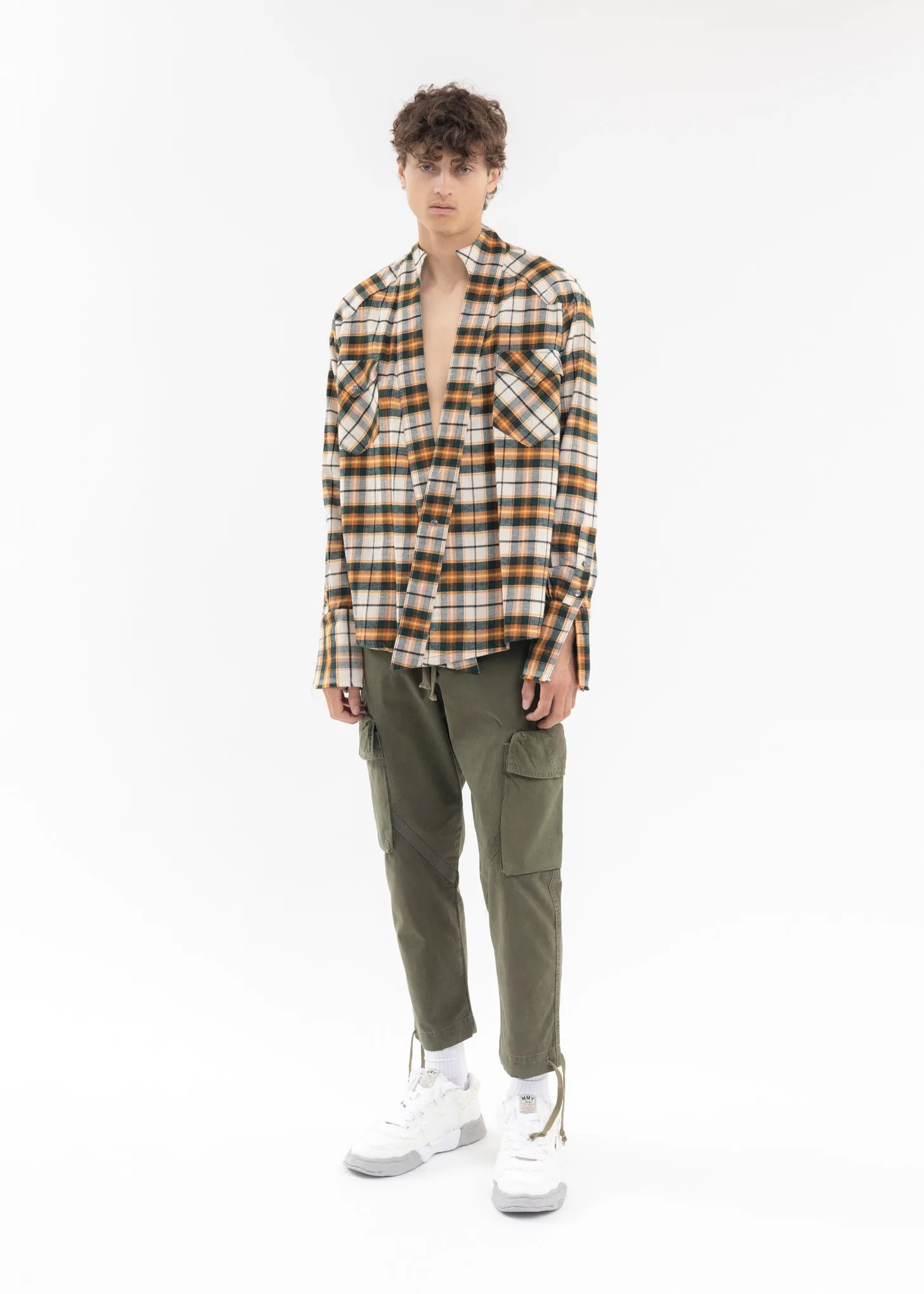 GREEN/ORANGE PLAID WESTERN GL1 GREEN PLAID