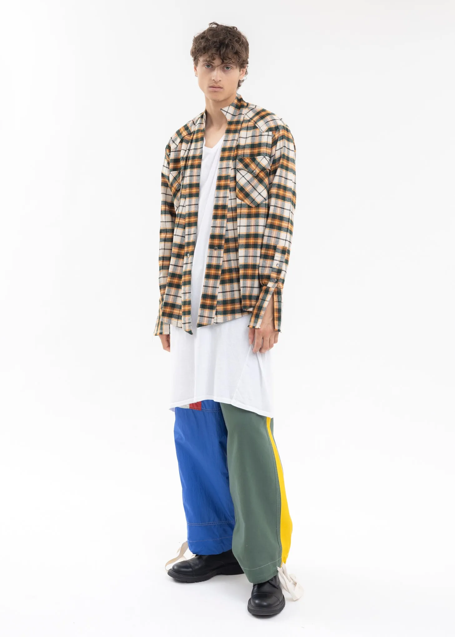 GREEN/ORANGE PLAID WESTERN GL1 GREEN PLAID