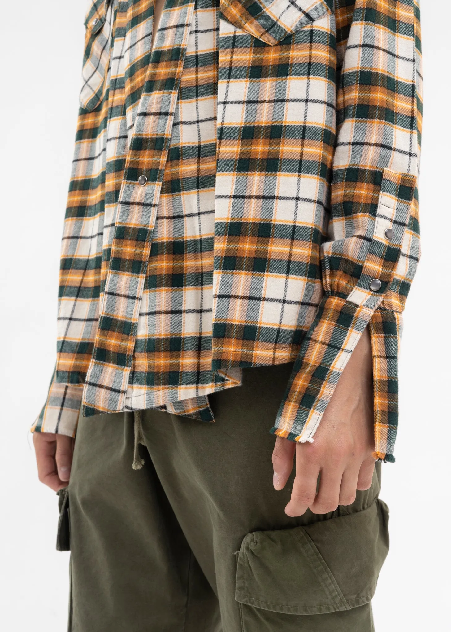 GREEN/ORANGE PLAID WESTERN GL1 GREEN PLAID