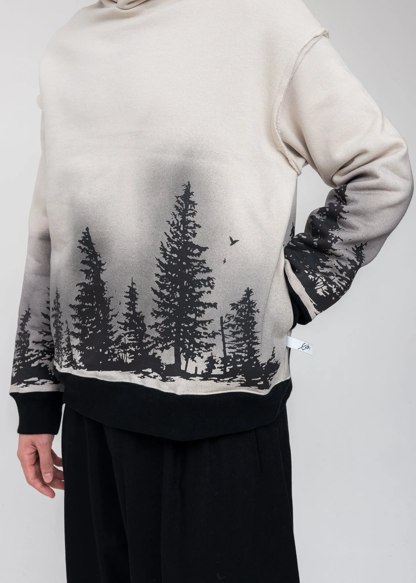 Grey Forest At Night Hoodie