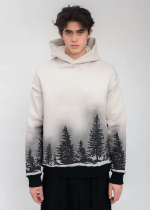 Grey Forest At Night Hoodie