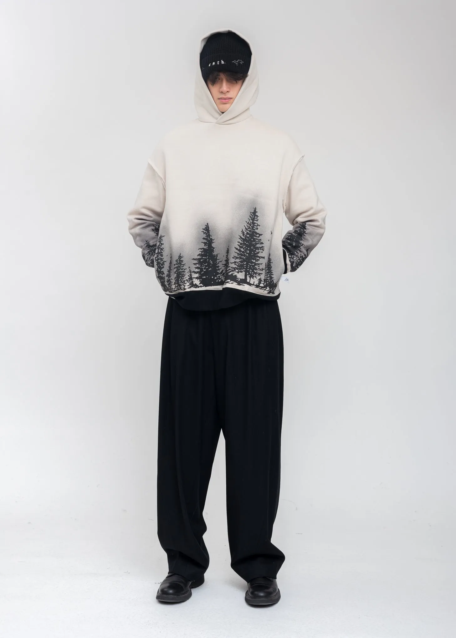 Grey Forest At Night Hoodie