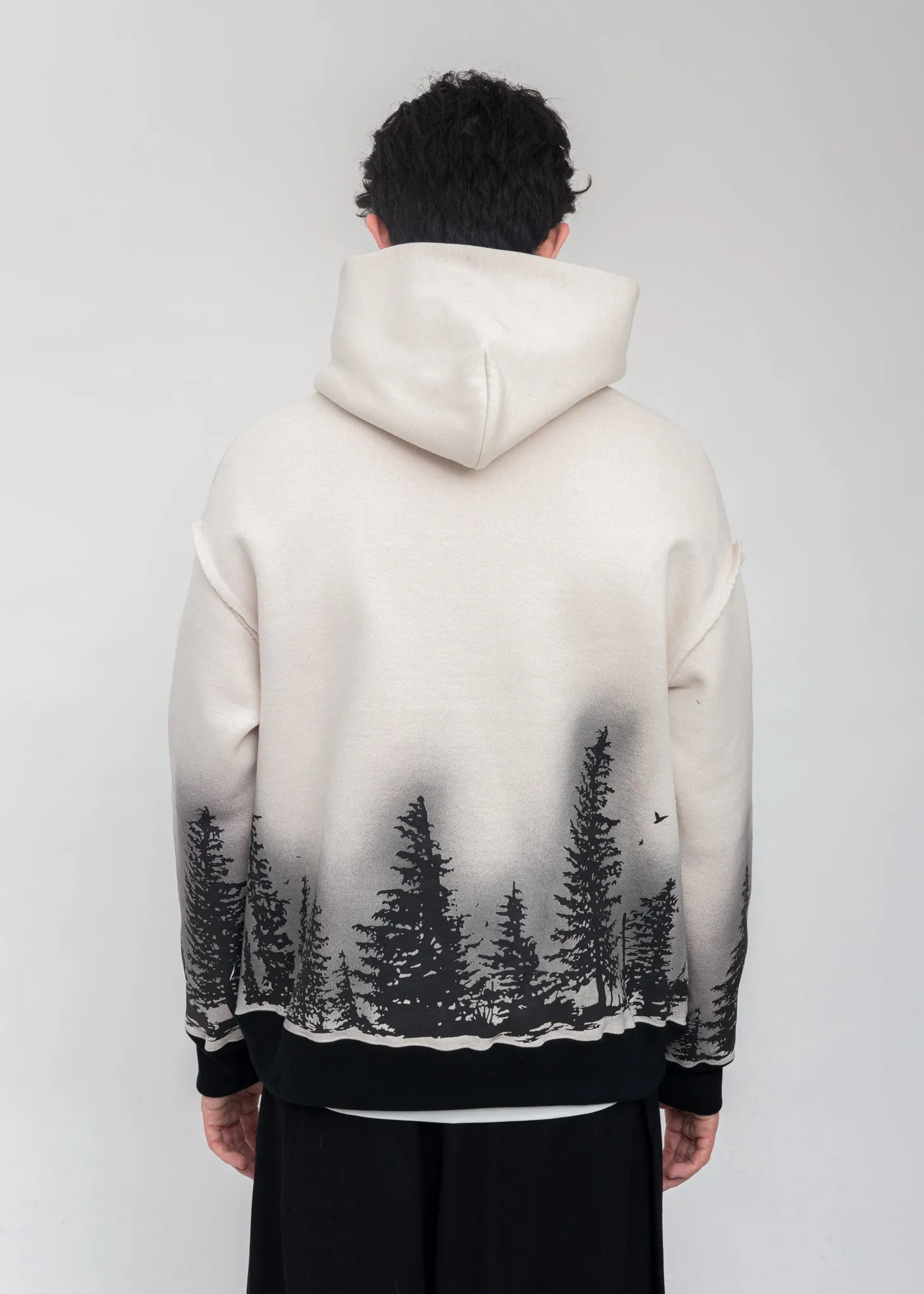 Grey Forest At Night Hoodie
