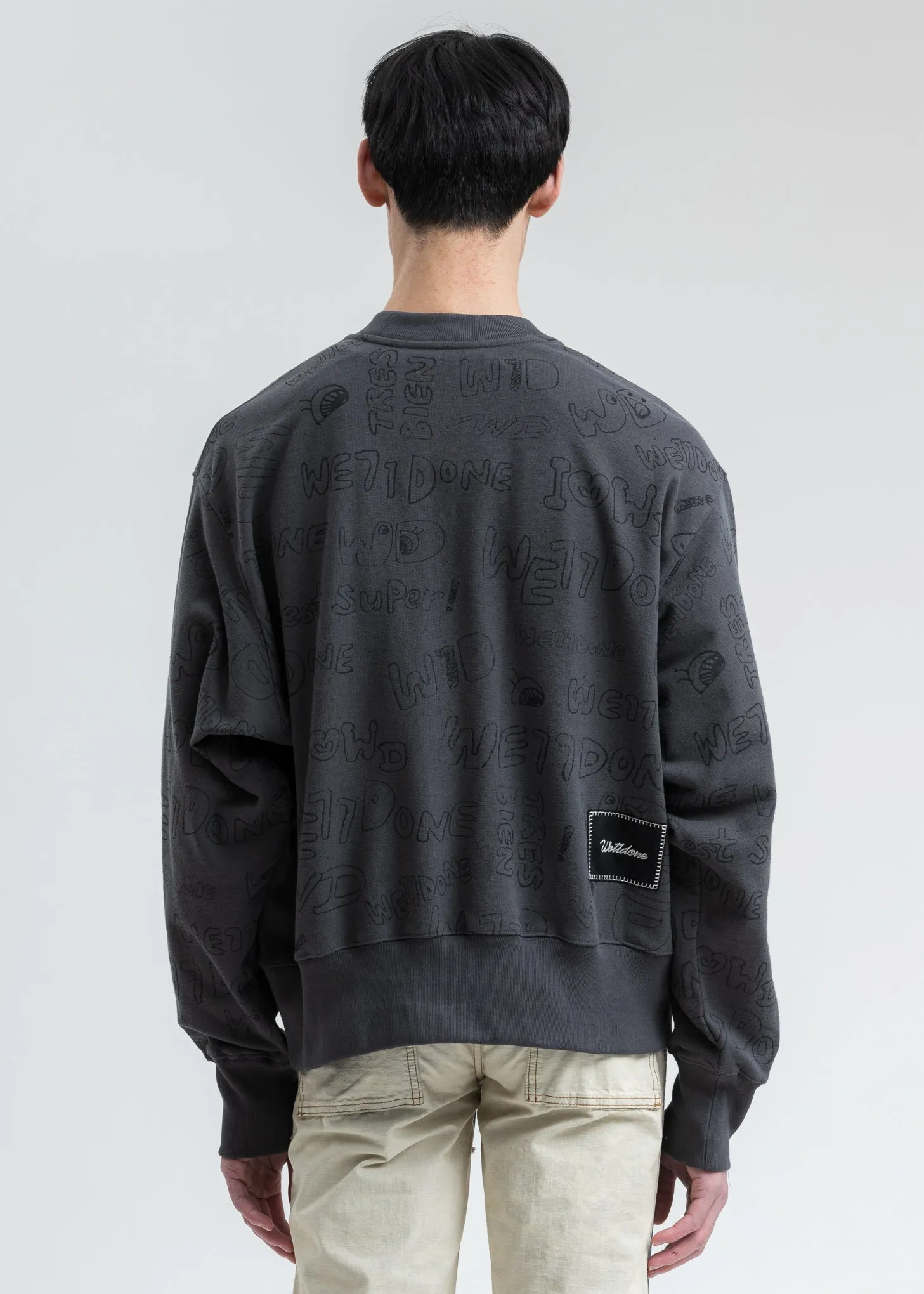 Grey Graffiti Graphic Sweatshirt