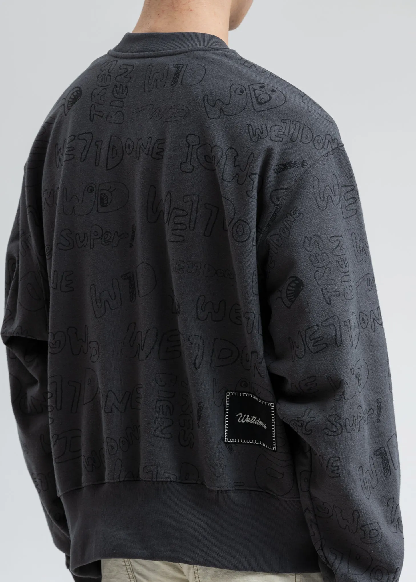 Grey Graffiti Graphic Sweatshirt