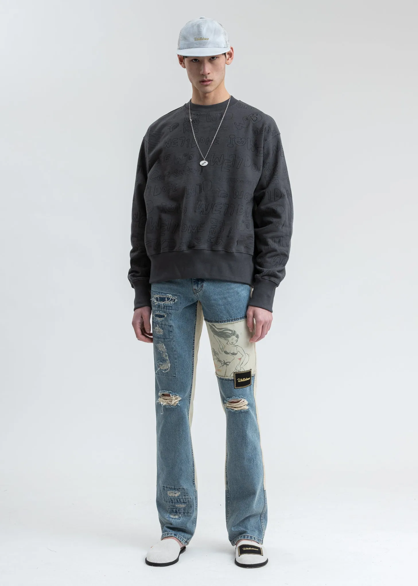 Grey Graffiti Graphic Sweatshirt