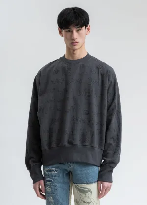 Grey Graffiti Graphic Sweatshirt