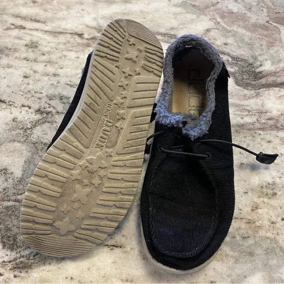 Hey Dude Wendy Corduroy Black Slip On Shoes Size 9
