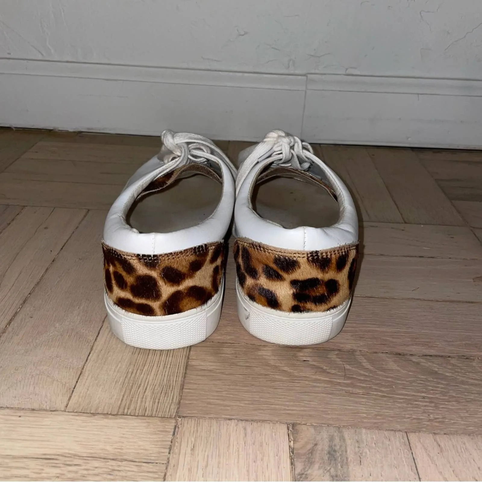 J. Crew Factory Road Trip Leather Lepard Calf Hair Low Top Sneakers (W10)