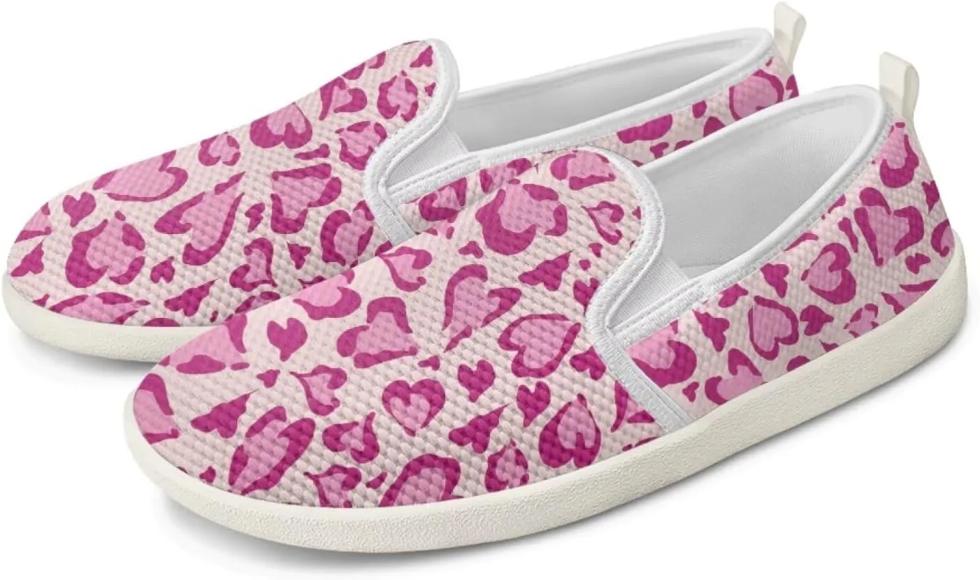 Jeiento Animal Print Casual Shoes for Women Anti-Skid Slip-On Loafers Breathable Walking Shoes