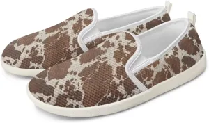 Jeiento Animal Print Casual Shoes for Women Anti-Skid Slip-On Loafers Breathable Walking Shoes