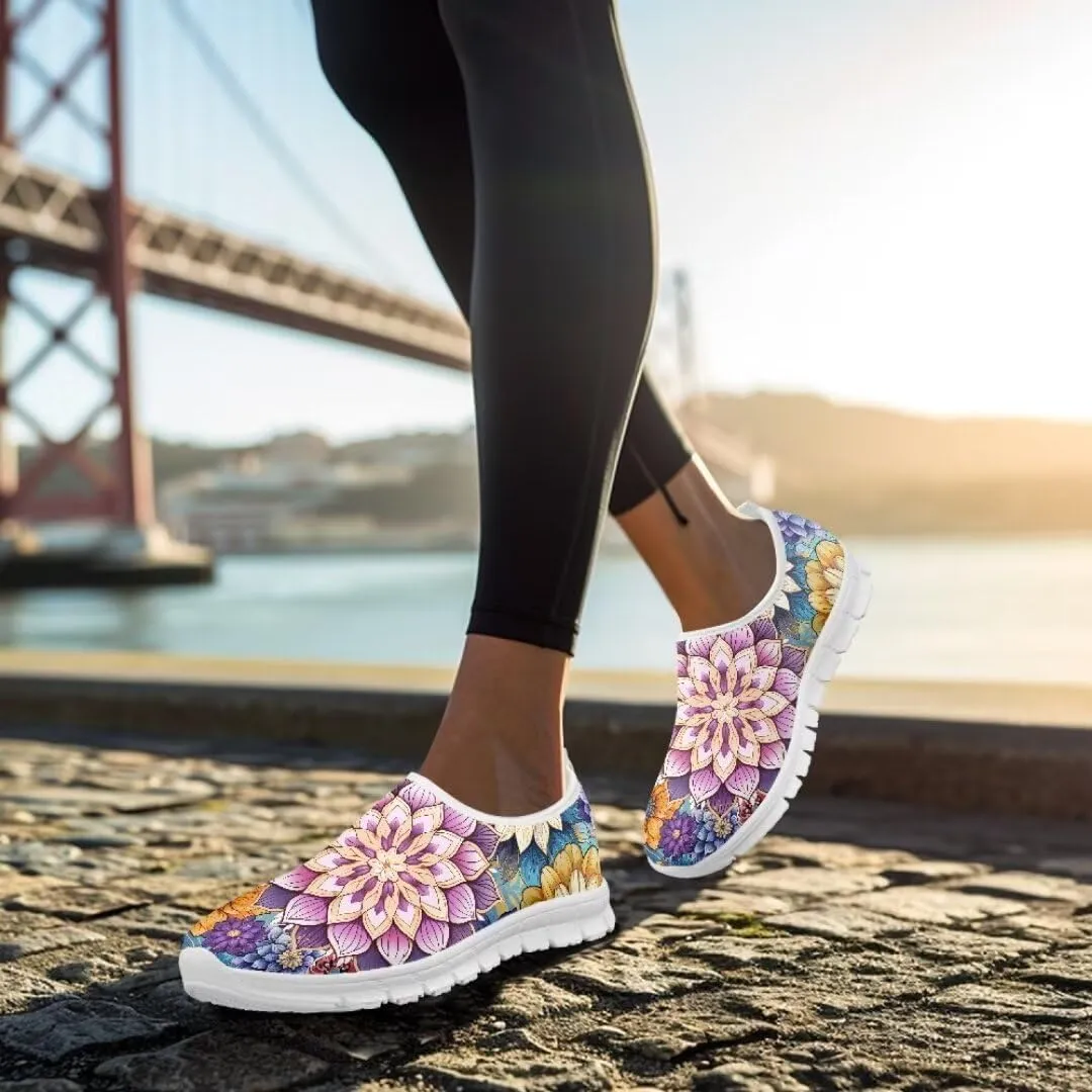 Jeiento Athletic Running Shoes for Women Outdoor Non Slip Sneakers Slip-On Casual Loafers Mesh Gym Sports Shoes DailyShoes for Ladies