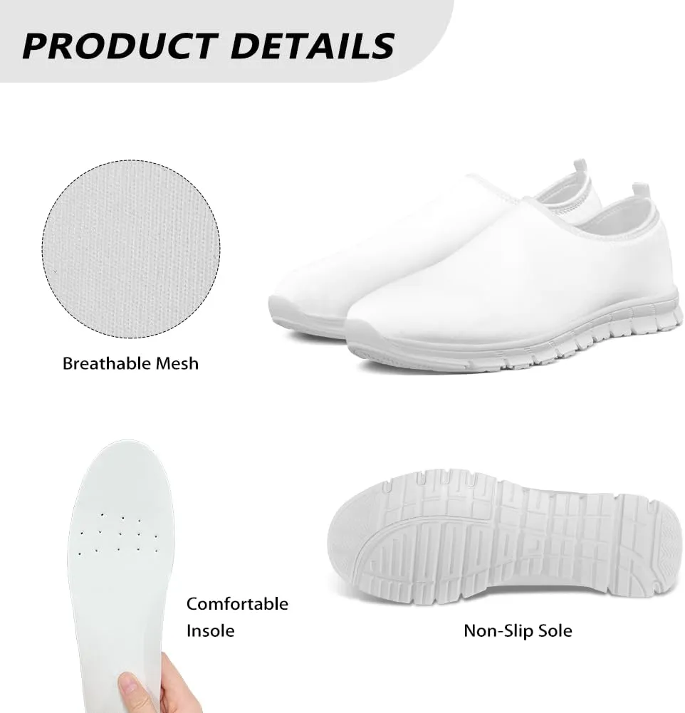Jeiento Breathable Mesh Walking Shoes for Women Slip-On Loafers Outdoor Running Sneaker Comfort Footwear Trainers Mesh Shoes Walking Flat Shoes