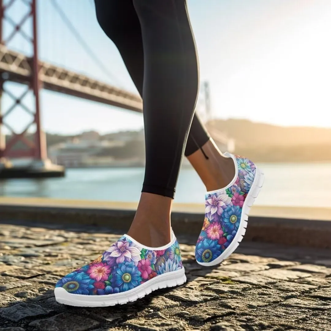 Jeiento Breathable Mesh Walking Shoes for Women Slip-On Loafers Outdoor Running Sneaker Comfort Footwear Trainers Mesh Shoes Walking Flat Shoes