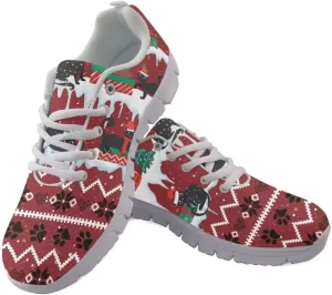 Jeiento Christmas Shoes for Women&Men Outdoor Running Sneaker Athletic Holiday Shoes Comfort Footwear Trainers Mesh Shoes