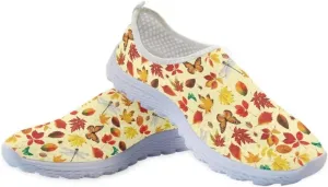 Jeiento Thanksgiving Running Shoes for Women&Men Comfort Footwear Trainers Mesh Shoes Slip-On Tennis Shoes for Hiking Walking Sports