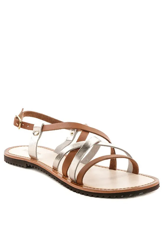June Strappy Flat leather Sandal