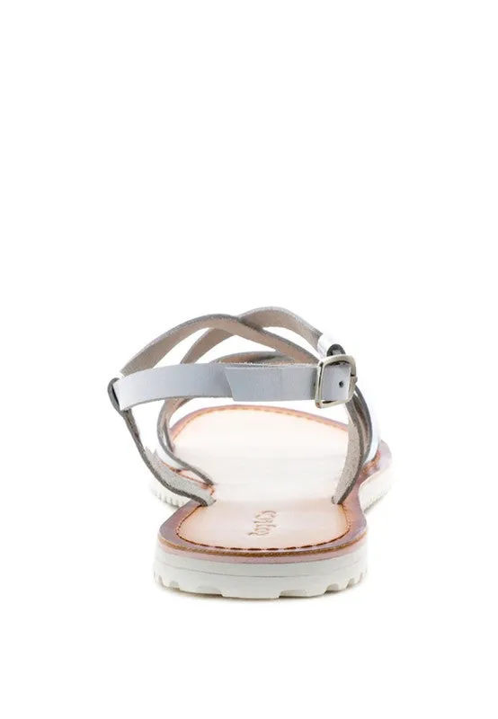 June Strappy Flat leather Sandal