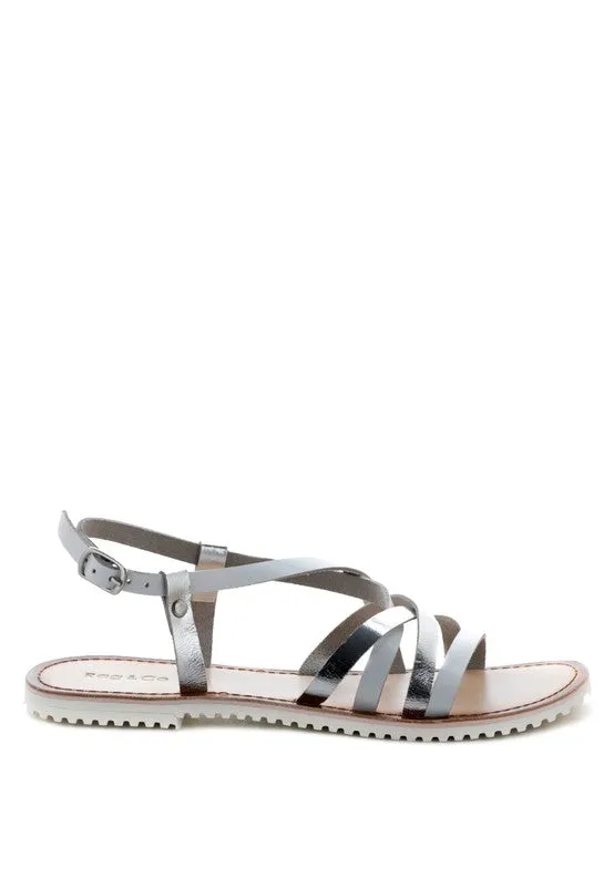 June Strappy Flat leather Sandal