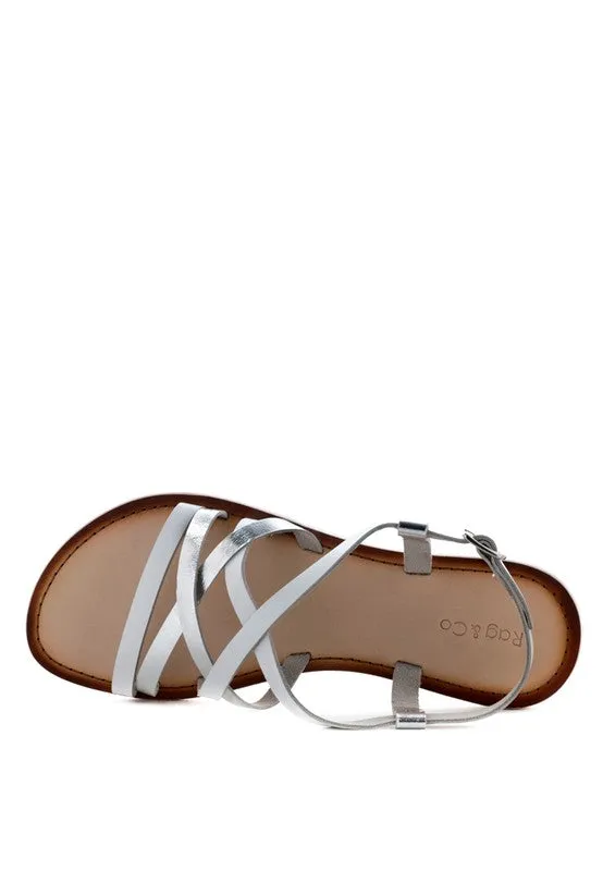 June Strappy Flat leather Sandal