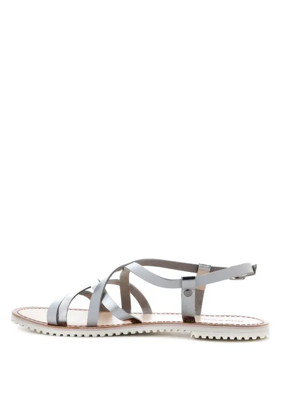 June Strappy Flat leather Sandal