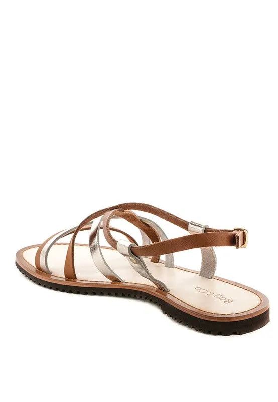 June Strappy Flat leather Sandal