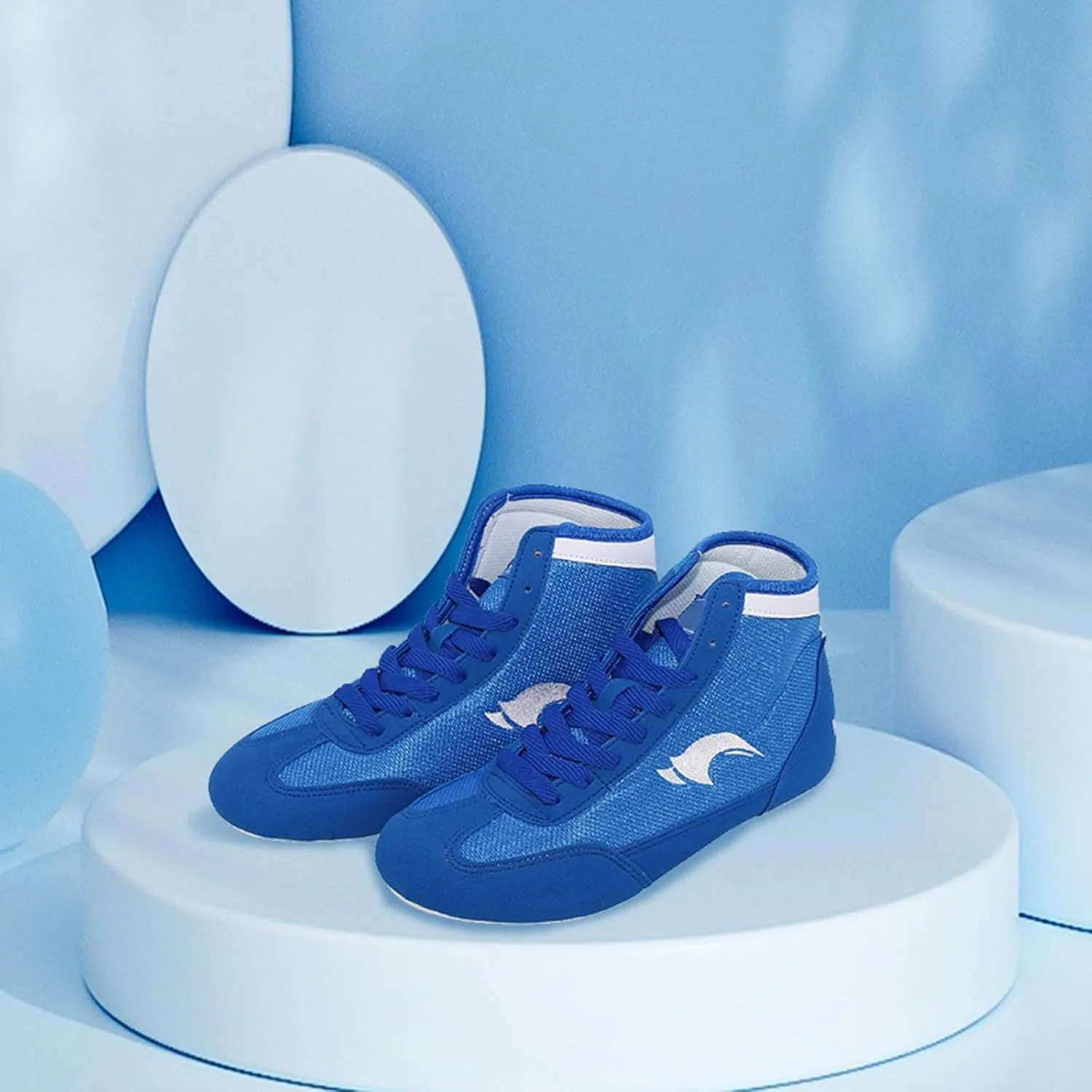 Kids Boys Boxing Shoes High Top Training Wrestling Shoes Long Boots Boxing Shoes Competition Training