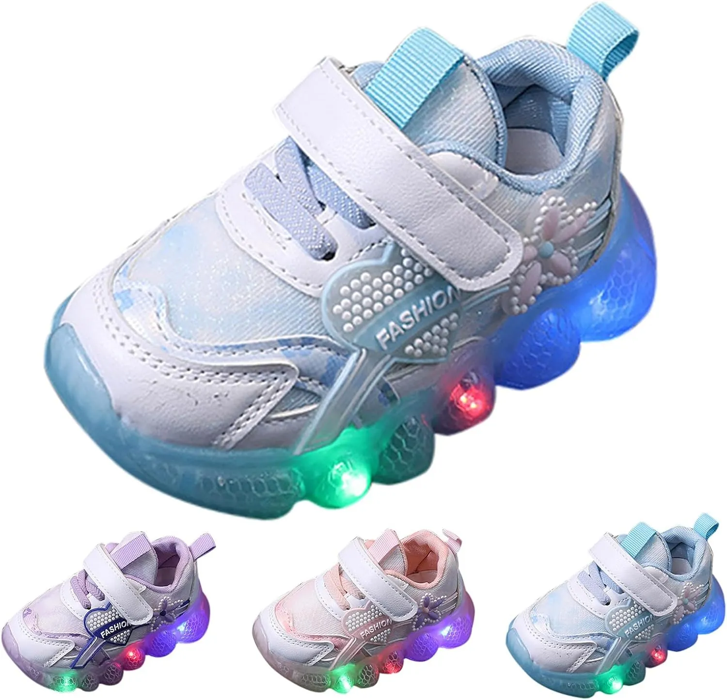 Kids Light Up Shoes Girls Boys Breathable Luminous Soft Sole Running Sports Sneaker Lace-Up Casual Toddler 9 Shoe