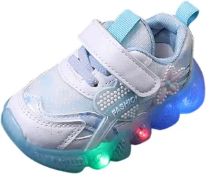 Kids Light Up Shoes Girls Boys Breathable Luminous Soft Sole Running Sports Sneaker Lace-Up Size 2 Shoe Girl Kid