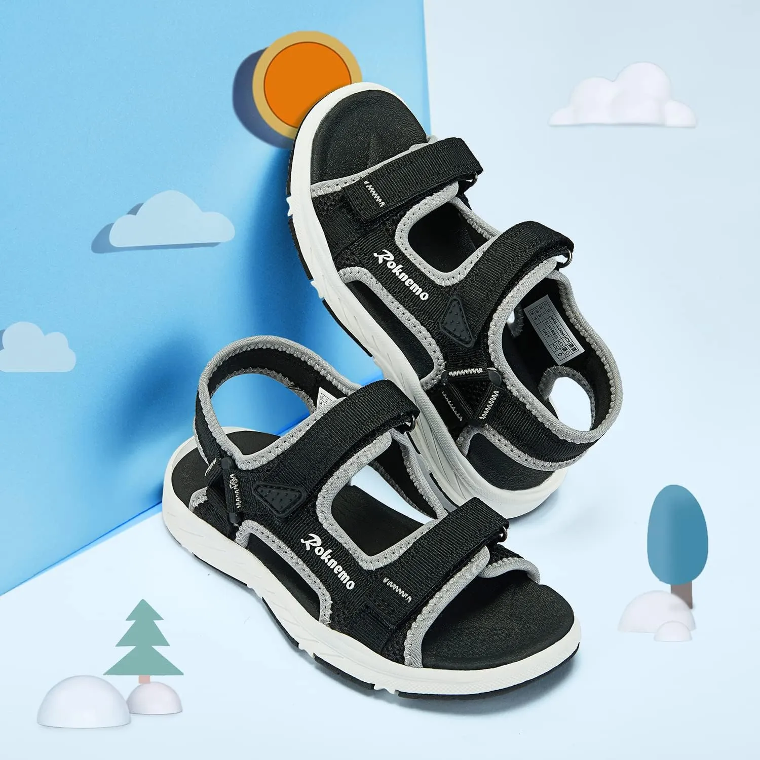 Kids Sandals Boys Girls Athletic Sports Summer Sandals Unisex Open Toe Water Shoes for Beach Hiking Outdoors (Little Kids/Big Kids)