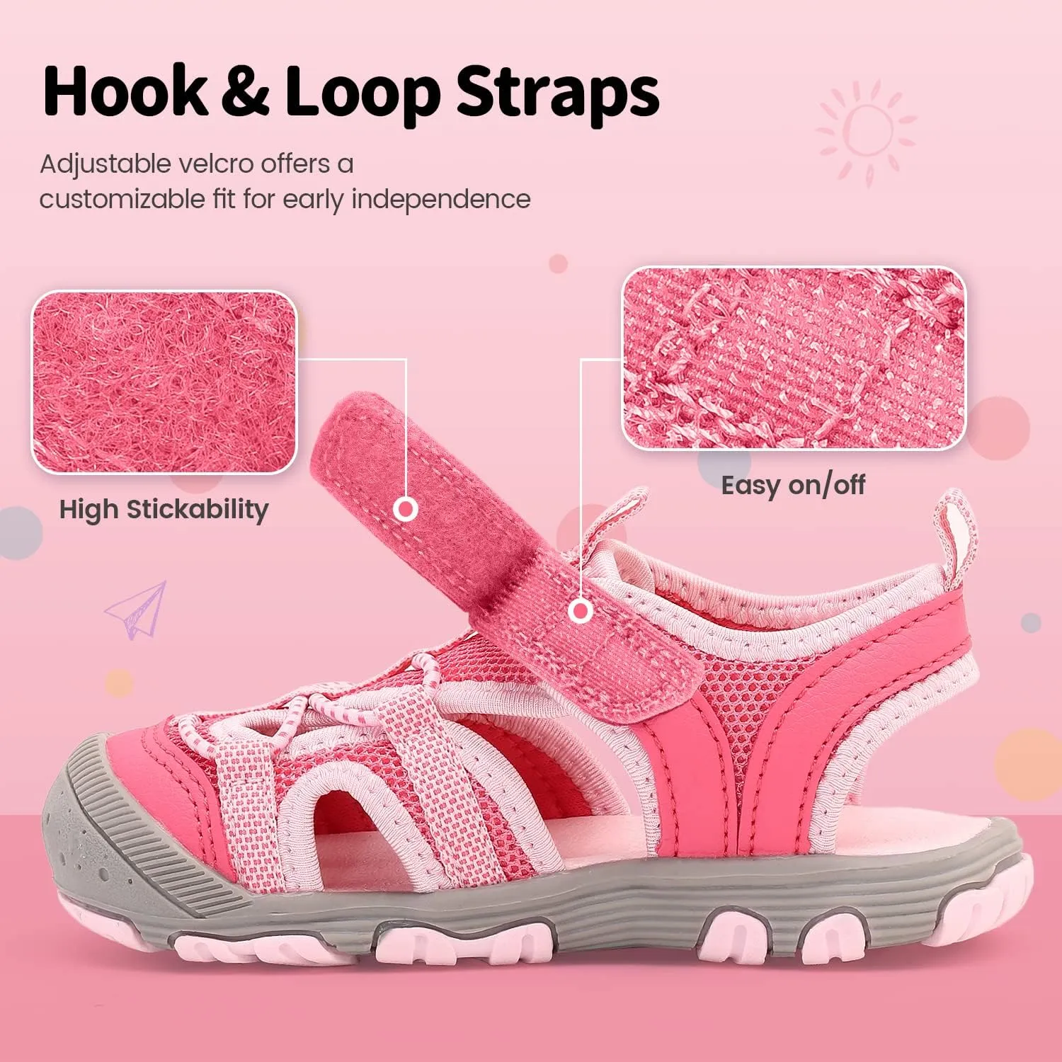Kids Sandals for Boys & Girls - Athletic Closed-Toe Toddler Water Shoes - Perfect for Summer Beach Hiking Outdoor Sports Unisex Child Sandals (Toddler/Little Kid)