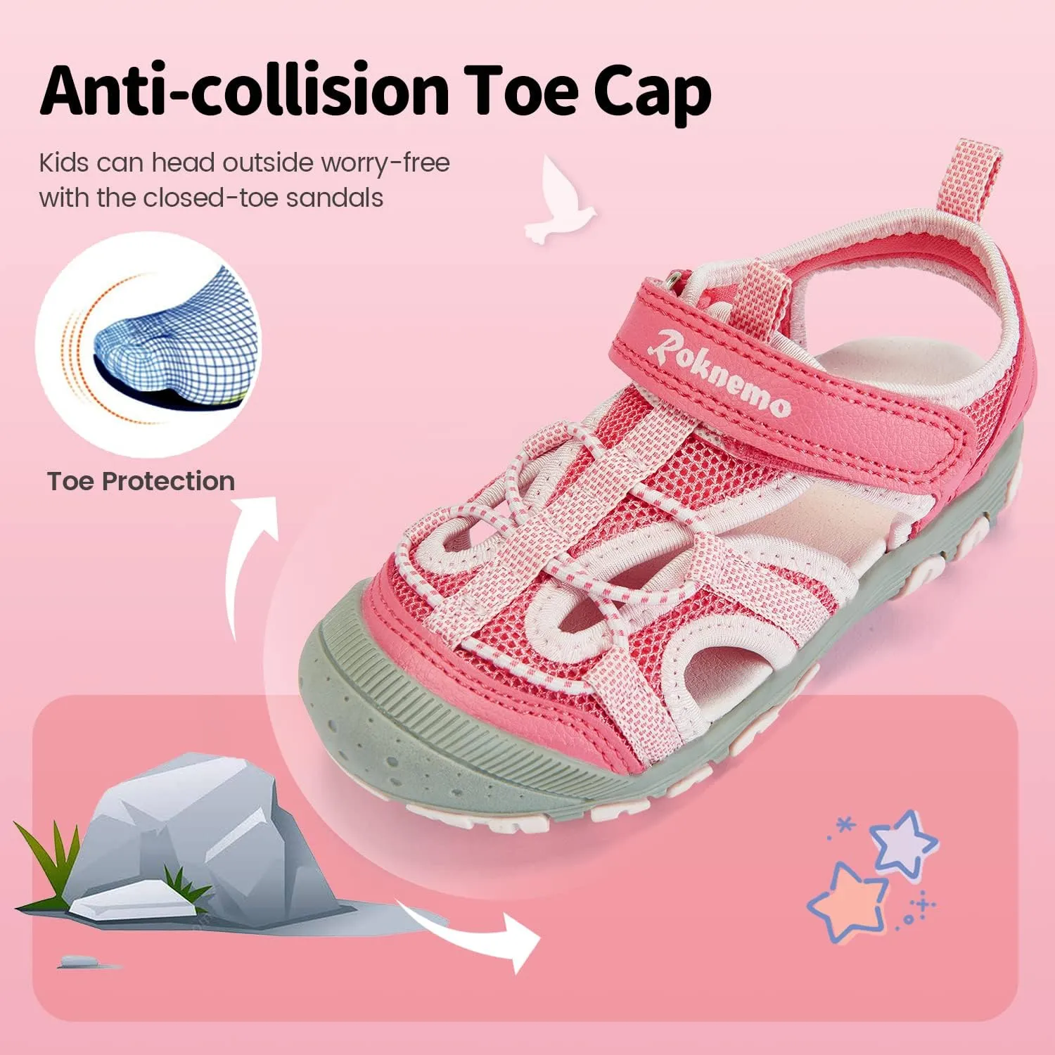 Kids Sandals for Boys & Girls - Athletic Closed-Toe Toddler Water Shoes - Perfect for Summer Beach Hiking Outdoor Sports Unisex Child Sandals (Toddler/Little Kid)